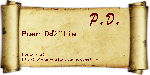 Puer Dália névjegykártya